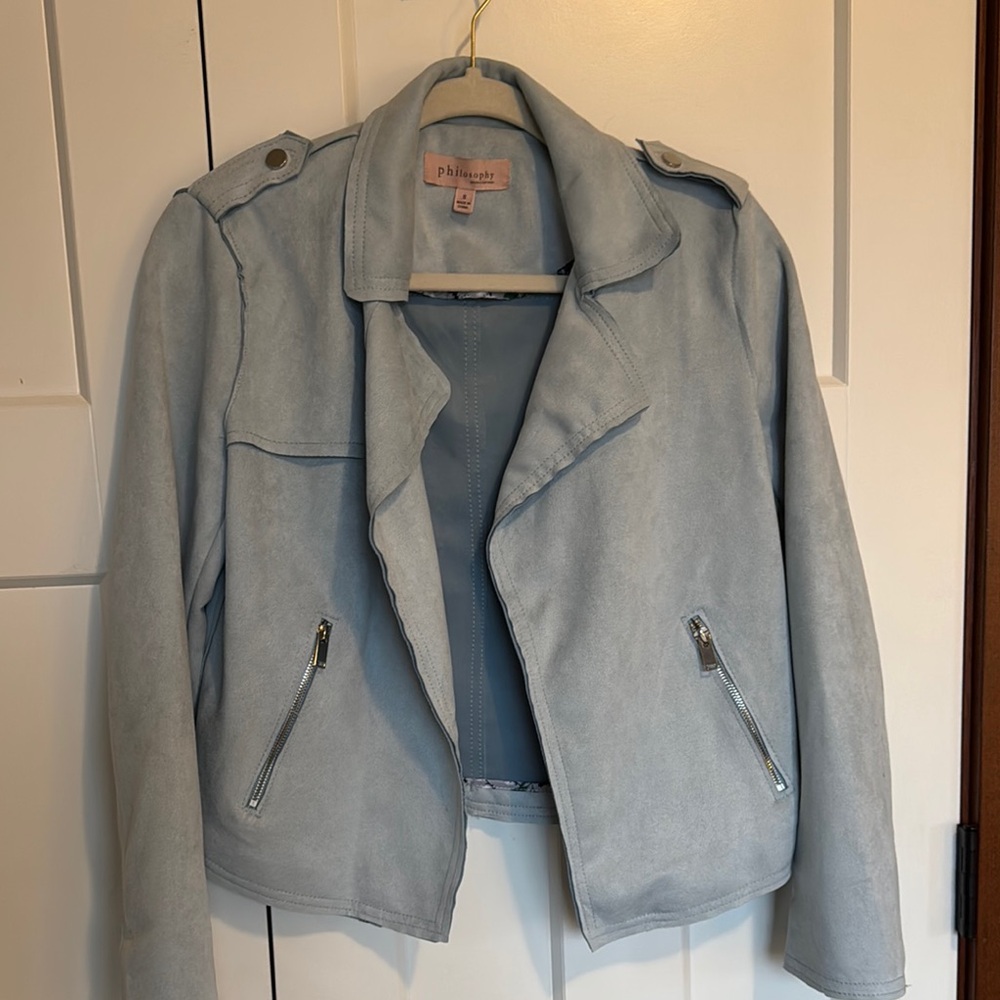 Philosophy Light Blue Women's Faux Leather Jacket